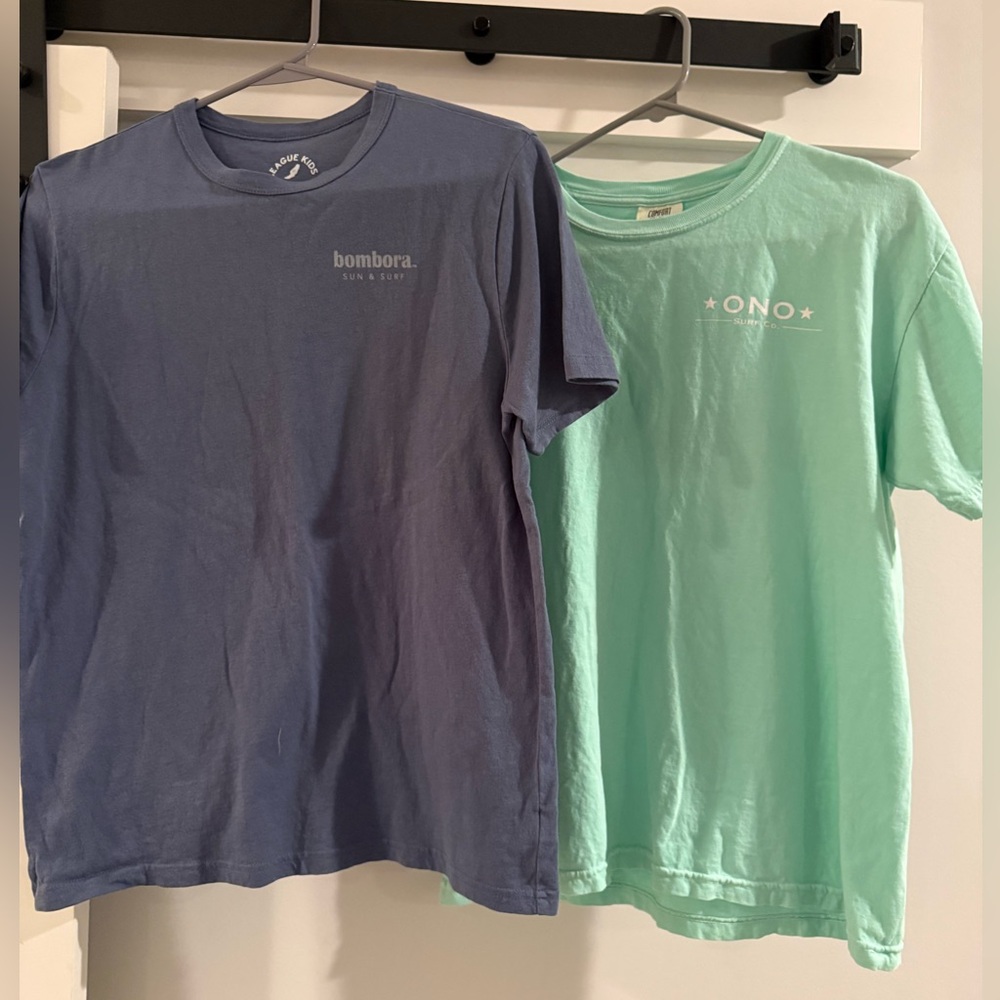 Kids Blue Bomora Rosemary Beach and Ono Mint Green Seaside Tees Set of 2 SZ XL